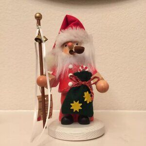 NWT Ulbricht Christian Santa with Toy Bag and Staff with Bell Made in Germany